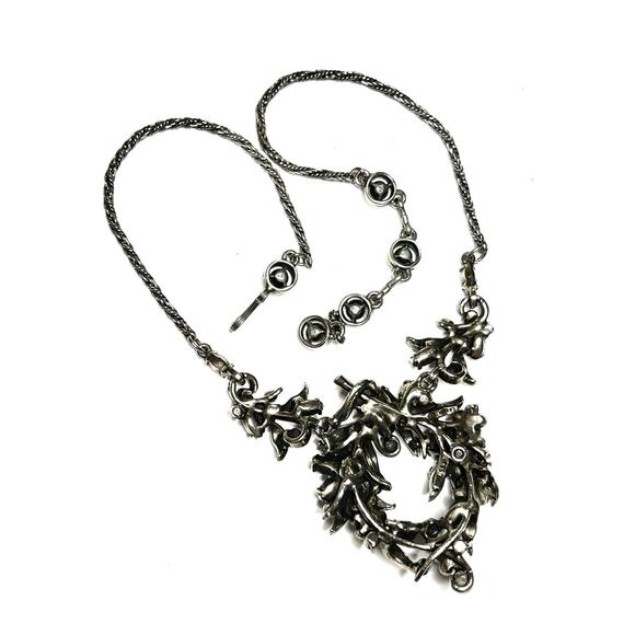 VINTAGE Necklace Signed HOLLYCRAFT 1953 BLUE Rhinestone Vtg Costume Jewelry JA14 - Picture 8 of 8